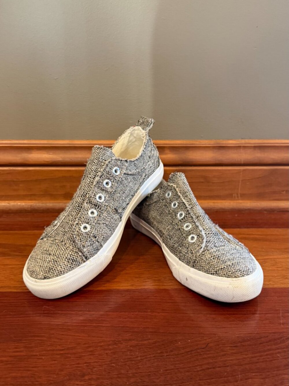 Corkys Babalu Tan Black Tweed Neutral Slip-on Sneaker Comfy Casual, Size 7